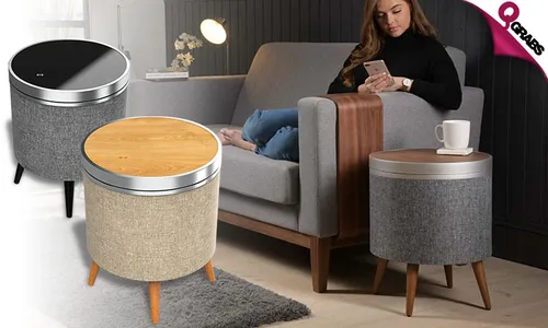 Side Table with Speakers!